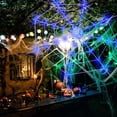 thumbnail image 4 of 100Fens Halloween Decorations Spider Web Lights - 4FT Diameter 70 LEDs with Black Spider, Waterproof Net Lights, Remote Control, 8 Modes Cobweb Halloween Decorations for House Garden Indoor Outdoor, 4 of 9