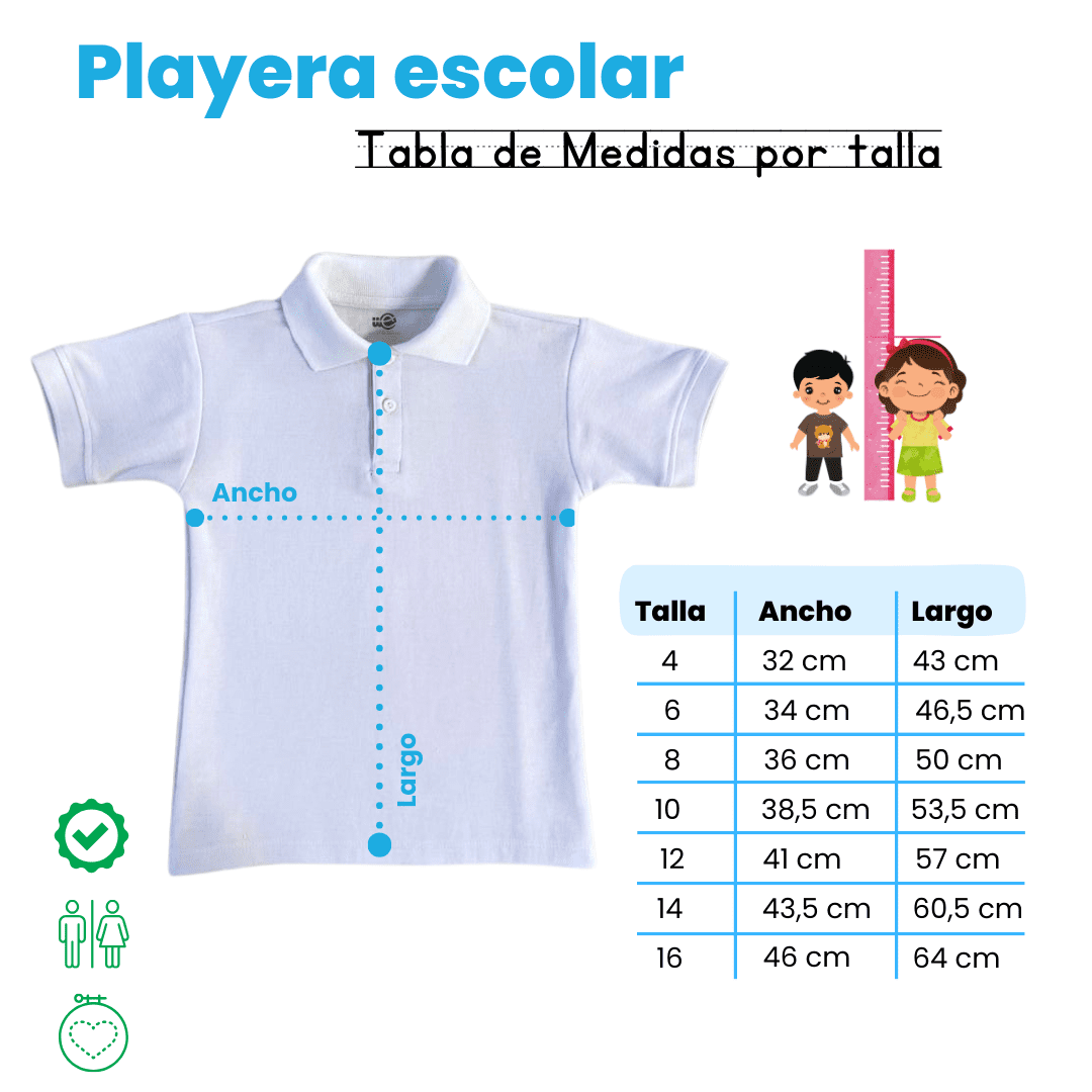 Playera Tipo Polo para Ninos ninas Escolar Casual Tallas 4 16 Pack x1 pza WWCS TEXTILES Casual Escolar Sport Walmart en linea