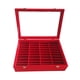 thumbnail image 3 of Caja de almacenamiento de pulseras Estuche para brazaletes Multipropósito con tapa transparente 40 Rejillas Bandeja organizadora de joyas portátil de Rojo, 3 of 9