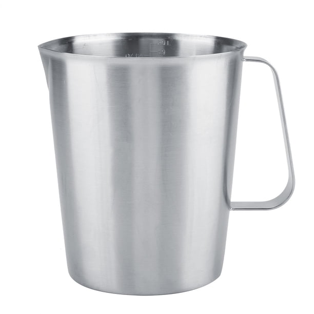 Jarra medidora grande de acero inoxidable de 2000 ml, jarra para espumar leche, para café con leche