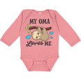 thumbnail image 3 of Inktastic My Oma Loves Me with Sloth and Hearts Boys or Girls Long Sleeve Baby Bodysuit, 3 of 5