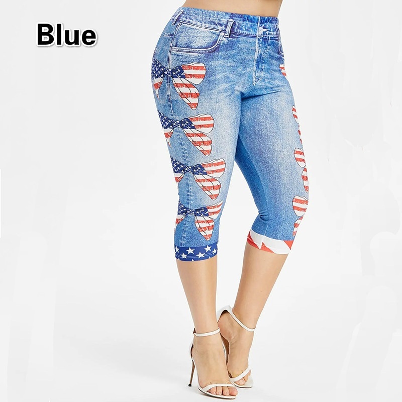 plus size denim capri leggings