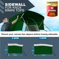 thumbnail image 2 of KNOX 3 Bow Bimini Top Sidewalls for KNOX Bimini Tops for Boats, 600D Solid Canvas Side Blocks with Adjustable Straps, Stainless Steel Mounting Hardware, 60"L x 26"H, Hunter Green, 2 of 6