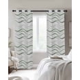 thumbnail image 3 of Watercolor Summer Blackout Curtains for Bedroom Living Room, Abstract Oceans Light Gray Polka Dot Green Stripes 45 In Long Thermal Insulated Room Darkening Drapes Grommet Window Treatments, 52x45 In, 3 of 9
