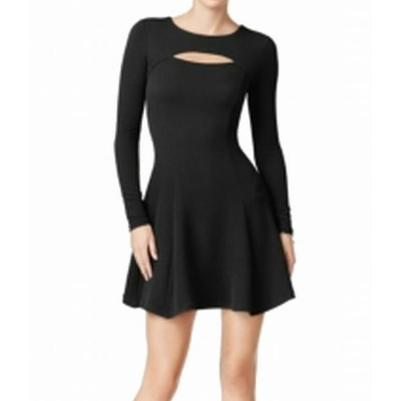 Bar III NEW Black Women's Size XS Cutout Fit & Flare Sheath Dress