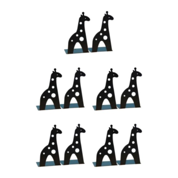 Injueey Sujetalibros de metal de 2 piezas para estantes - Mantenga sus libros en posición vertical y organizados Convenientemente seguro negro Type2 NO2