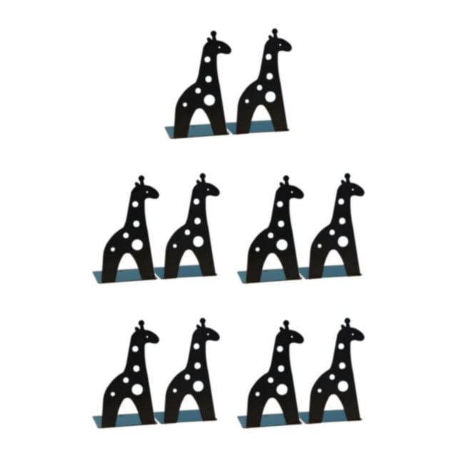 Injueey Sujetalibros de metal de 2 piezas para estantes - Mantenga sus libros en posición vertical y organizados Convenientemente seguro negro Type2 NO2