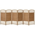 thumbnail image 3 of Red Lantern 3 ft. Short Fiber Weave Folding Screen - Natural - 6 Panels, 3 of 7