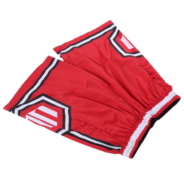 Pantalón Corto de Gimnasia ANGGREK Poliéster Rojo Alto Rendimiento para baloncesto