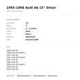 thumbnail image 3 of 1995-1998 Audi A6 15" Silver OEM Factory Wheel Rim 8D0601025BZ17, 3 of 3