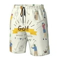 thumbnail image 4 of Honeii Golf Icons And Golfer Print Men's Casual Shorts with Drawstring,Swim Trunks Quick Dry Beach Shorts-X-Large, 4 of 6