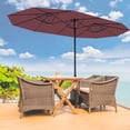 thumbnail image 1 of Parasol de Patio avec Base Incluse, Parasols Rectangulaires d'Extérieur à Double Face pour Marché avec Manivelle pour Piscine, Terrasse, Cour Arrière, 1 of 7