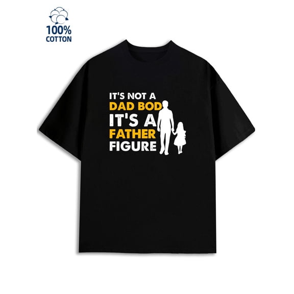 Dad Bod Figure men 180G 100% Cotton black Unique Design Unisex Shirt Printed tshirts Classic Unisex Shirt Crewneck tshirts Funny Unisex Shirt Short Sleeve tshirts Trendy Unisex Shirt Printed tshirts
