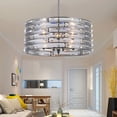 thumbnail image 2 of Warehouse of Tiffany Damian Chrome 3-Light Pendant with Crystal Shade, 2 of 2