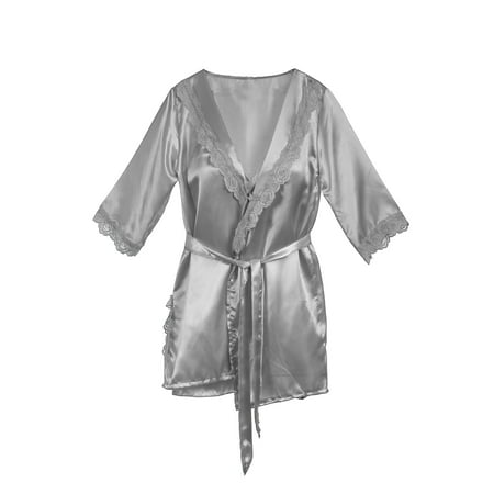

Binpure Women s Silk Satin Nightie Gown Lingerie Sleepwear Dress+G-String Sets