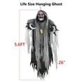 thumbnail image 2 of Large 5.7ft Halloween Skeleton Hanging Ghost Skull with LED Eyes and Creepy Sound for Party Décor, 2 of 8