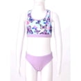 thumbnail image 5 of CHICTRY Kids Girls 3 Piece Tankini Set Floral Print Crop Tops with Briefs Boyshorts Beach Swimwear, 5 of 7