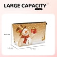 thumbnail image 4 of Picia Christmas Snowman Gift Printed Leather Travel Toiletry Bag,Cosmetic Organizer, Makeup Travel Bag, Durable Travel Pouch, Compact Toiletry Bag, Travel Accessories, 4 of 6