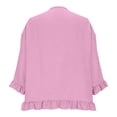 thumbnail image 5 of FRSASU Womens Tops 3/4 Sleeve Shirts Crew Neck Loose Solid Color Casual Blouses Pink, 5 of 9