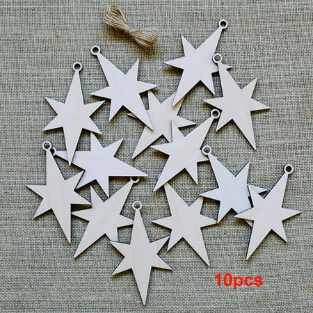 10pcs Christmas Tree Decorations Wooden Pendants Crafts Scene