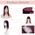 thumbnail image 4 of MY-LADY 100% Remy Human Hair Women Topper Hair Toppers Silk Base Hair Pieces Clip In Hair Topper with 3D Air Bangs 17 Colors 16inch #99J Wine red, 4 of 8