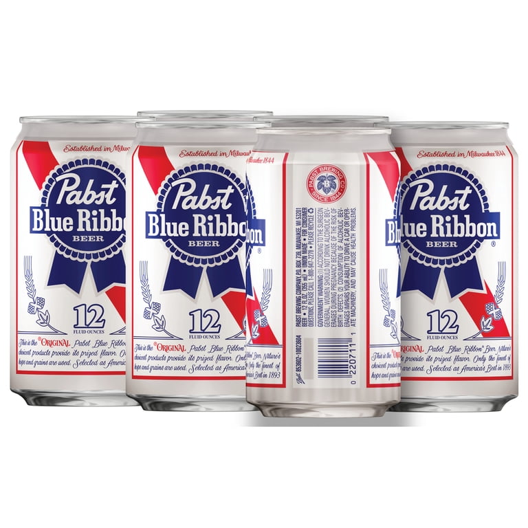Pabst Blue Ribbon, Domestic Lager, 6 pack, 12 fl oz Can, 4.7% ABV
