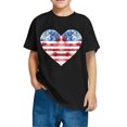 thumbnail image 2 of wycnly Kids Clothes Girls Tee Top for Kids Kids Boys Loose Fit 4th of July Star Striped Graphics Patriotic Tees Shirts Casual Heart Print Short Sleeve Tops Girls Tops(Size:9 Years), 2 of 6