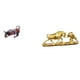 thumbnail image 1 of Figuras de toro de resina modernas, de arte coloridas, colección de esculturas de animales del Feng Shui, estatuas, estatua de oso y toro,, 1 of 8