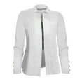 thumbnail image 5 of Zshosam Jackets for Women Casual Fall Winter Long Sleeve with Pockets Solid Color Coat Cold Weather Fashion(White,XL), 5 of 5