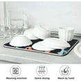 thumbnail image 7 of Dish Drying Mat Fish Skeleton Microfiber Kitchen Dish Mat Super Absorbent Dish Drainer Mat Fast Drying Heat-resistant Drying Mat for Kitchen Counter, 16"x18", 7 of 7