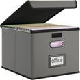 thumbnail image 1 of HLONK Durable Multifunction Linen Fabric MDF File Folder Storage Box with Lid, 1 of 7