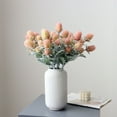 thumbnail image 2 of Xiao Hua 5 flores artificiales de tacto real para decoración del hogar, oficina, boda, arreglo floral (rosa, 46 cm de largo), 2 of 5