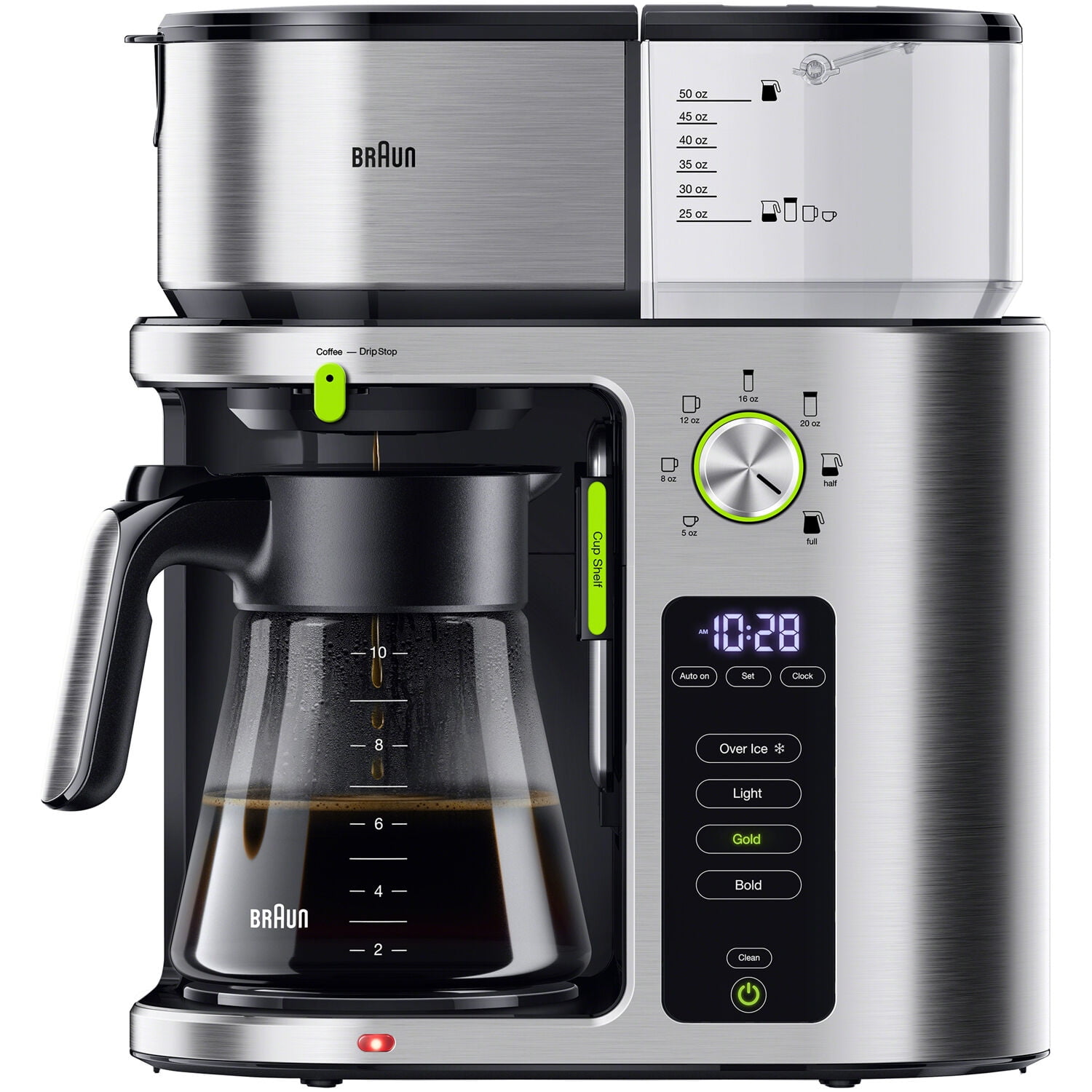 Braun MultiServe 10-Cup Certified Coffee Maker with Glass Carafe in ...