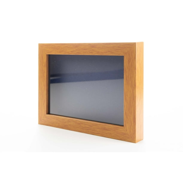 12x16 Shadow Box Frame Light Brown Real Wood with a Navy AcidFree
