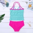 thumbnail image 6 of Yruioon Girls Mermaid Fish Scales Printed Swimsuits Two Piece Tankini Sets Swimwear Bathing Suits Lake Blue 10, 6 of 7