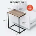 thumbnail image 3 of C-Shaped End Table, Small Side Tables for Sofa, Wide Couch Table That Slide Under, Laptop Snack Table for Living Room, Bedroom, Home Office, 3 of 9
