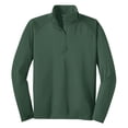 thumbnail image 5 of Mens Sport Wick Stretch 1/2 Zip Polyester/Spandex Pullover Forest Green XL, 5 of 7