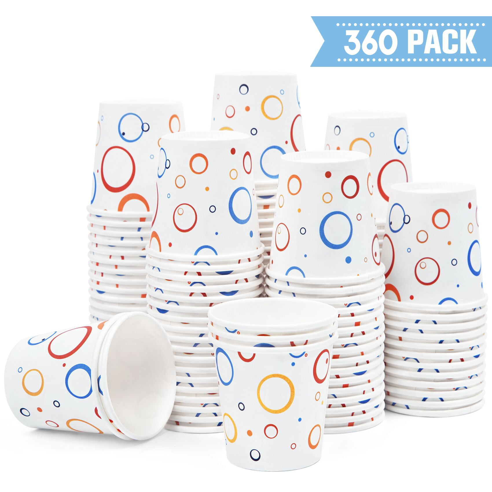 360 Pack 3 oz Paper Coffee Cups, Small Disposable Bathroom , Mouthwash