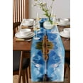 thumbnail image 4 of ERUNPONLY Blue Mountain Table Runner - 60 Inch Long Modern Art Farmhouse Forest Cotton and Linen Blended Dress Scarves Farmhouse Table Runner for Kitchen Dining, Coffee Table, 13"x60", 4 of 8