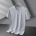thumbnail image 2 of Mens Casual Loose V Neck T Shirts Solid Color Loose Fit Casual Basic Tees Summer Soft Tops Gray 2 2Xl by Awwp, 2 of 6
