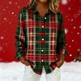 thumbnail image 6 of Women's Plaid Blouses Classic Long Sleeve Button Down Collared Shirts Casual Business Boho Tops Trendy Fall Outfits (L, Red), 6 of 6