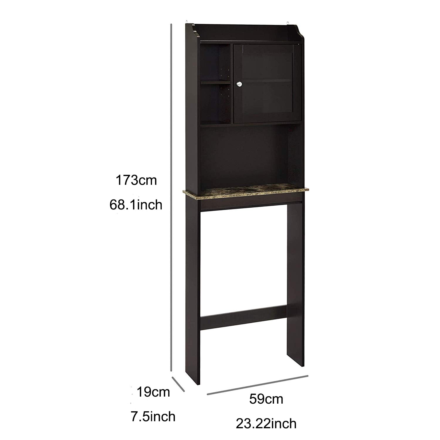 Over The Toilet Storage Cabinet Bathroom Space Saver Organizer Freestanding Wood Storage Cabinet,Espresso 02