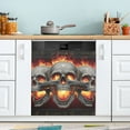 thumbnail image 3 of Ryvnso Skull with Flame Dishwasher Magnetic Refrigerator Magnet Cover Kitchen Home Decorative 23"x26", 3 of 6