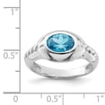 thumbnail image 2 of 925 Sterling Silver Rhodium Plated Blue Topaz Ring Size 6, 2 of 2