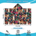thumbnail image 2 of Shiba Inu Dog and Flower Floral Hooded Bath Towel，50"x30" for Ages 3 To 12 Kids, Quick Dry Lightweight Soft Microfiber Hood Beach Towel Cover Up for Kids, 2 of 7