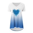 thumbnail image 4 of Soki Women's Raglan Short Sleeve V Neck Tops Printed Short Front Long Back, 4 of 4
