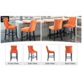 thumbnail image 7 of Velvet Counter Height Chairs Set of 2, 27'' Modern Button Tufted Bar Stools with Back and Footrest, Velvet Upholstered Bar Chair with Nail Head Trim and Pull Ring for Kitchen, Home Bar, Orange, 7 of 7