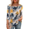 thumbnail image 3 of Blusa XIEERDUO con estampado floral de manga 3/4 para mujer de verano 2025, 3 of 6