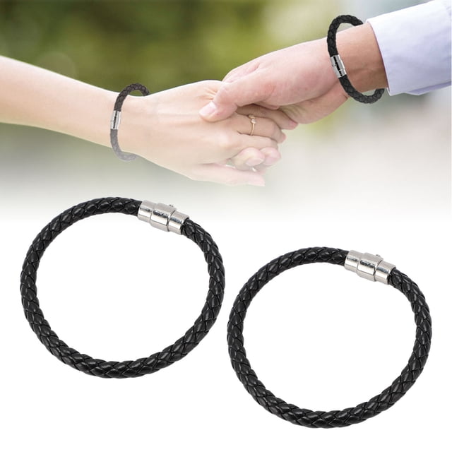 PULSERA TRENZADA DE CUERO, PULSERA DE CUERO EXQUISITO ARTESANIA 2 PIZAS DE MURENEQUERA DE METAL PLETADO PARA MUJERES PARAR HOMBRES PARA EL ANVERVARIO DEL FESTIVAL