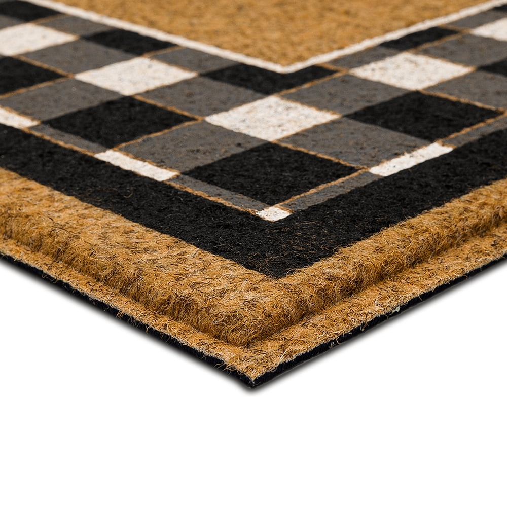 Mohawk Home Fall Welcome All Weather Indoor/Outdoor Faux Coir Door Mat, Natural, 1' 6" X 2' 6"